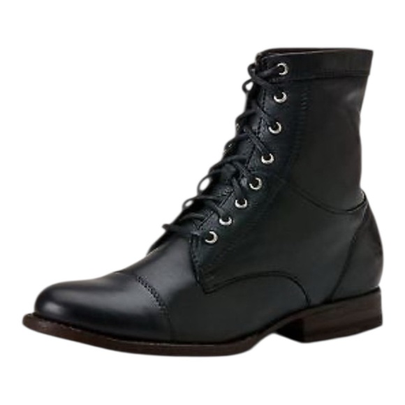 Frye Shoes - Frye Erin Black Cap Toe Lace up Ankle Boots Combat Granny NEW Sz 7.5